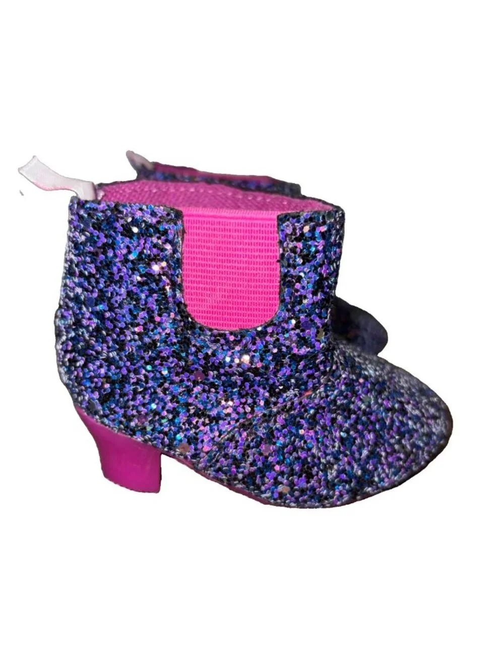 Build A Bear Pink Purple Multicolor Glitter Honey High Heel Boots Shoes 2022
